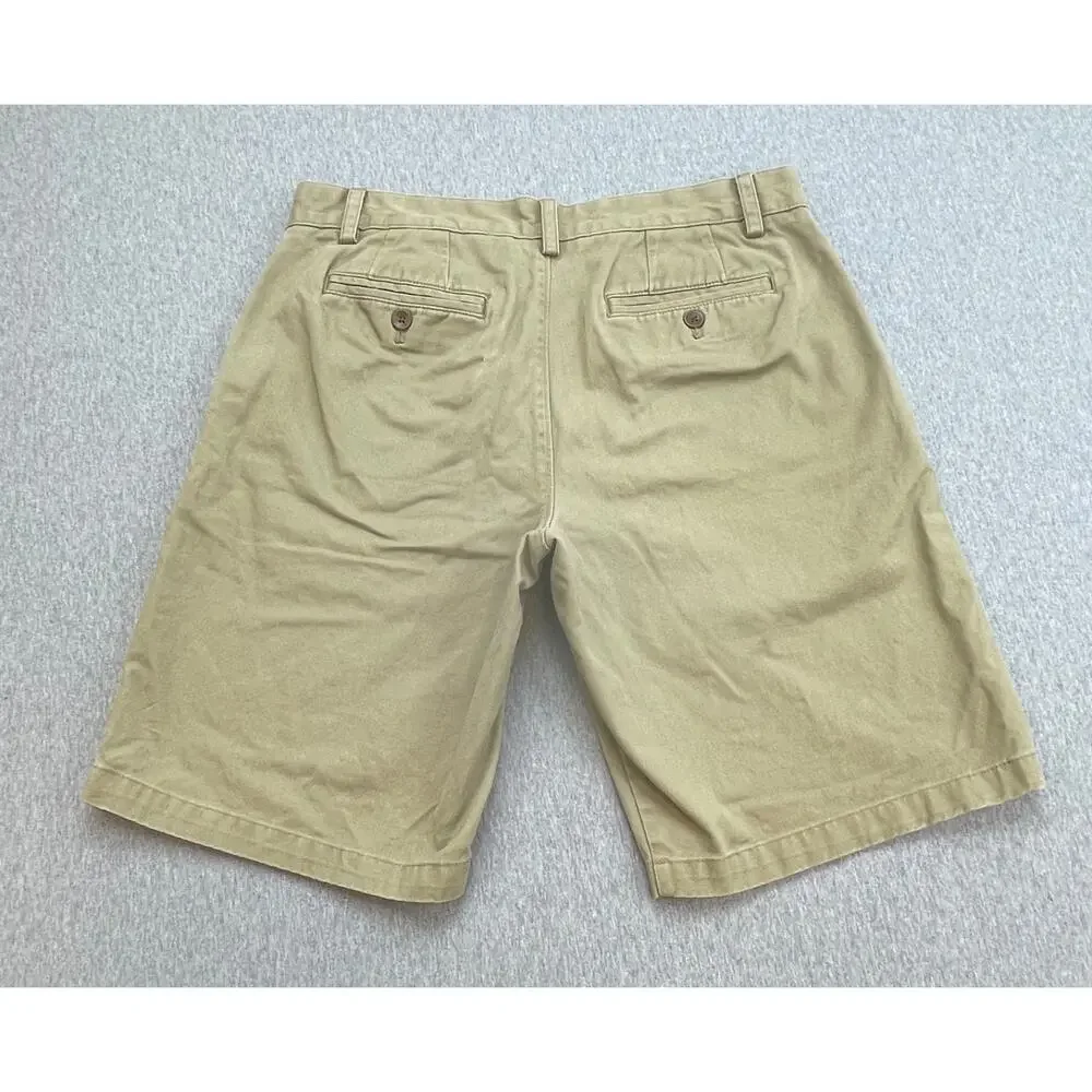 Banana Republic shorts Mens 32 Beige 100% Cotton Chino Flat Front‎ 11